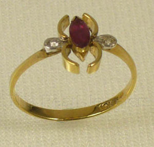 3200322-14k-Yellow-Solid-Gold-Genuine-Diamond-Marquise-Natural-Red-Ruby-Ring