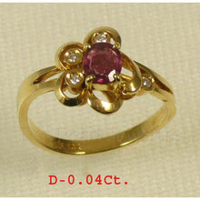 Load image into Gallery viewer, 3200412-14k-Solid-Yellow-Genuine-Diamonds-Oval-Natural-Red-Rubies-Cocktail-Ring