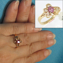 Load image into Gallery viewer, 3200412-14k-Solid-Yellow-Genuine-Diamonds-Oval-Natural-Red-Rubies-Cocktail-Ring