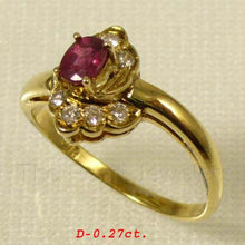 Load image into Gallery viewer, 3200422-14k-Solid-Yellow-Gold-Genuine-Diamond-Natural-Red-Oval-Ruby-Solitaire-Ring