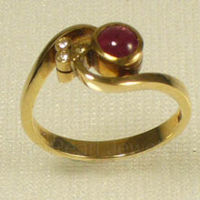 Load image into Gallery viewer, 3200452-14k-Yellow-Solid-Gold-Genuine-Diamond-Cabochon-Natural-Red-Ruby-Ring