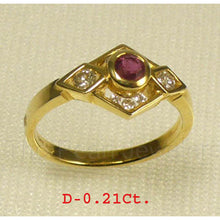 Load image into Gallery viewer, 3200462-14k-Yellow-Solid-Gold-Genuine-Diamond-Natural-Red-Ruby-Channel-Ring