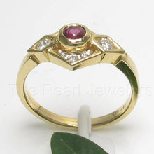 Load image into Gallery viewer, 3200462-14k-Yellow-Solid-Gold-Genuine-Diamond-Natural-Red-Ruby-Channel-Ring