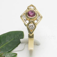 Load image into Gallery viewer, 3200462-14k-Yellow-Solid-Gold-Genuine-Diamond-Natural-Red-Ruby-Channel-Ring