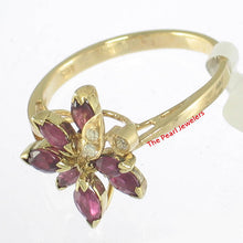 Load image into Gallery viewer, 3200472-14kt-Genuine-Diamond-Marquise-Natural-Red-Rubies-Cocktail-Ring