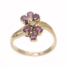 Load image into Gallery viewer, 3200492-14k-Solid-Yellow-Gold-Genuine-Diamond-Cabochon-Natural-Red-Ruby-Ring