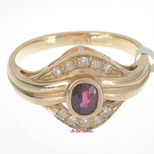 3200512-14k-Yellow-Gold-Genuine-Diamond-Oval-Red-Ruby Ring