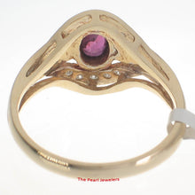Load image into Gallery viewer, 3200512-14k-Yellow-Gold-Genuine-Diamond-Oval-Red-Ruby Ring