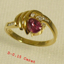 Load image into Gallery viewer, 3200522-14k-Yellow-Gold-Genuine-Diamond-Red-Ruby-Channel-Setting-Ring