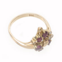 Load image into Gallery viewer, 3200562-Real-14k-Gold-Genuine-Diamond-Oval-Natural-Red-Ruby-Cocktail-Ring