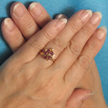 Load image into Gallery viewer, 3200562-Real-14k-Gold-Genuine-Diamond-Oval-Natural-Red-Ruby-Cocktail-Ring