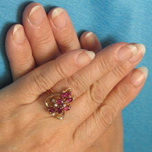 Load image into Gallery viewer, 3200572-Natural-Red-Marquise-Oval-Ruby-Diamond-Cocktail-Real-14kt-Ring