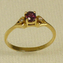 Load image into Gallery viewer, 3200582-Genuine-Diamond-Oval-Cut-Natural-Red-Ruby-14k-Yellow-Solid-Gold-Ring
