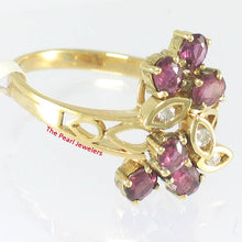 Load image into Gallery viewer, 3200632-14kt-Gold-Genuine-Natural-Red-Oval-Ruby-Diamond-Cocktail-Ring