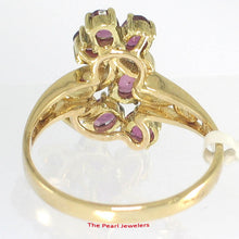 Load image into Gallery viewer, 3200632-14kt-Gold-Genuine-Natural-Red-Oval-Ruby-Diamond-Cocktail-Ring