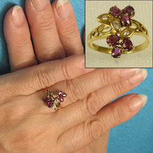 Load image into Gallery viewer, 3200632-14kt-Gold-Genuine-Natural-Red-Oval-Ruby-Diamond-Cocktail-Ring