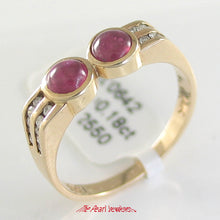Load image into Gallery viewer, 3200642-Natural-Red-Cabochon-Ruby-Diamonds-14k-Yellow-Solid-Gold-Cocktail-Ring