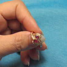 Load image into Gallery viewer, 3200652-14k-Solid-Yellow-Gold-Genuine-Diamond-Natural-Red-Ruby-Cocktail-Ring