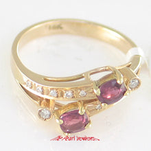 Load image into Gallery viewer, 3200672-14k-Solid-Yellow-Genuine-Diamond-Natural-Red-Rubies-Cocktail-Ring