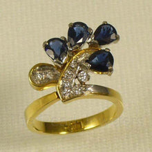 Load image into Gallery viewer, 3200731-18k-Two-Tone-Solid-Gold-Diamond-Natural-Blue-Sapphire-Cocktail-Ring