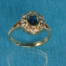Load image into Gallery viewer, 3200741-18k-Yellow-Gold-Genuine-Diamond-Natural-Blue-Oval-Sapphire-Cocktail-Ring