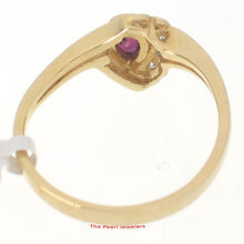 Load image into Gallery viewer, 3200752-Genuine-Diamond-Natural-Red-Pear-Ruby-18k-Solid-Yellow-Gold-Solitaire-Ring