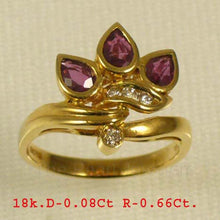 Load image into Gallery viewer, 3200772-Genuine-Diamond-Natural-Red-Ruby-18k-Yellow-Solid-Gold-Cocktail-Ring