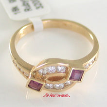 Load image into Gallery viewer, 3200802-18k-Solid-Yellow-Gold-Genuine-Diamond-Natural-Red-Ruby-Cocktail-Ring