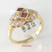 Load image into Gallery viewer, 3200812-Genuine-Diamond-Natural-Red-Ruby-18k-Solid-Yellow-Gold-Cocktail-Ring
