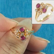 Load image into Gallery viewer, 3200832-18k-Solid-Yellow-Gold-Genuine-Diamond-Natural-Red-Oval-Ruby-Cocktail-Ring
