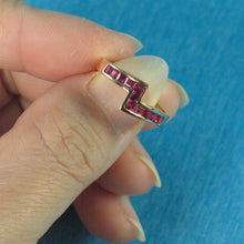 Load image into Gallery viewer, 3200902-Genuine-Natural-Red-Square-Ruby-18k-Solid-Yellow-Gold-Cocktail-Ring