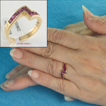Load image into Gallery viewer, 3200902-Genuine-Natural-Red-Square-Ruby-18k-Solid-Yellow-Gold-Cocktail-Ring