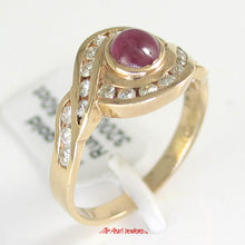 Load image into Gallery viewer, 3200952-14kt-Genuine-Diamonds-Natural-Red-Cabochon-Ruby-Cocktail-Ring