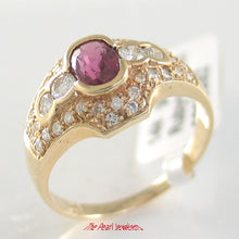 Load image into Gallery viewer, 3200992-14k-Yellow-Solid-Gold-Genuine-Diamond-Natural-Red-Ruby-Cocktail-Ring