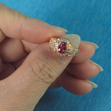 Load image into Gallery viewer, 3200992-14k-Yellow-Solid-Gold-Genuine-Diamond-Natural-Red-Ruby-Cocktail-Ring