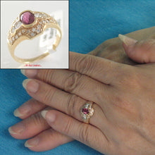 Load image into Gallery viewer, 3200992-14k-Yellow-Solid-Gold-Genuine-Diamond-Natural-Red-Ruby-Cocktail-Ring