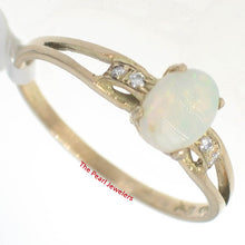 Load image into Gallery viewer, 3201000-14k-Yellow-Gold-Genuine-Diamonds-Cabochon-Opal-Solitaire-with-Accents-Ring