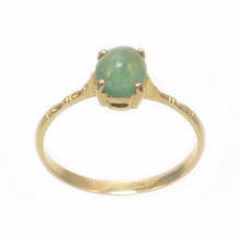 Load image into Gallery viewer, 3201023-14k-Yellow-Solid-Gold-Genuine-Natural-Green-Oval-Emerald-Solitaire-Ring