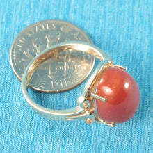 Load image into Gallery viewer, 3201031-A-Gorgeous-Oval-Genuine-Natural-Red-Coral-14K-Solid-Gold-Ornate-Ring