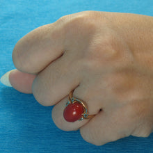 Load image into Gallery viewer, 3201031-A-Gorgeous-Oval-Genuine-Natural-Red-Coral-14K-Solid-Gold-Ornate-Ring