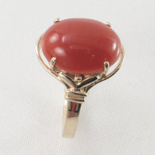 Load image into Gallery viewer, 3201041-Beautiful-Unique-Genuine-Natural-Red-Coral-14K-Solid-Gold-Ornate-Ring