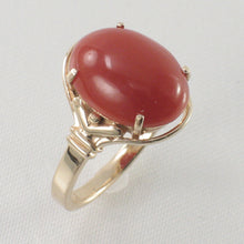 Load image into Gallery viewer, 3201041-Beautiful-Unique-Genuine-Natural-Red-Coral-14K-Solid-Gold-Ornate-Ring