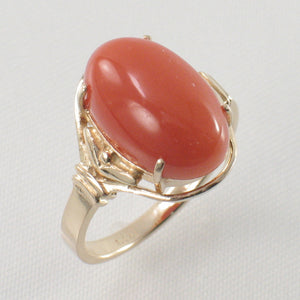 3201046-Beautiful-Unique-Genuine-Natural-Red-Coral-Real-14K-Gold-Ornate-Ring