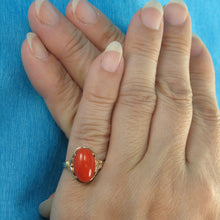 Load image into Gallery viewer, 3201046-Beautiful-Unique-Genuine-Natural-Red-Coral-Real-14K-Gold-Ornate-Ring