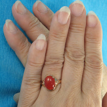 Load image into Gallery viewer, 3201055-Real-14KT-Beautiful-Unique-Genuine-Natural-Red-Coral-Ornate Ring