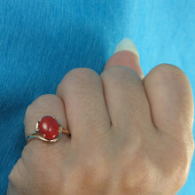 Load image into Gallery viewer, 3201061-Real-14K-Gold-Beautiful-Unique-Genuine-Natural-Red-Coral-Ornate-Ring