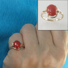 Load image into Gallery viewer, 3201061-Real-14K-Gold-Beautiful-Unique-Genuine-Natural-Red-Coral-Ornate-Ring