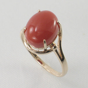 3201064-Simple-Yet-Elegant-14K-Solid-Yellow-Gold-Oval-Natural-Red-Coral-Ornate-Ring