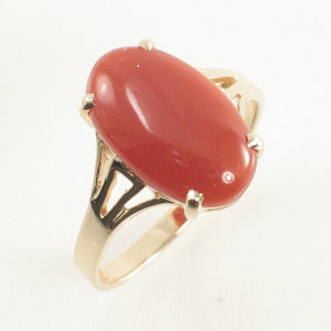 3201082-14K-Solid-Yellow-Gold-Oval-Natural-Red-Coral-Ornate-Ring