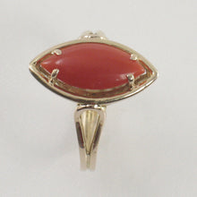 Load image into Gallery viewer, 3201112-Cabochon-Marquise-Natural-Red-Coral-14K-Solid-Yellow-Gold-Ring